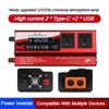 3000W/4000W/6000W Intelligent Display Power Inverter With Light High Power Portable Car Inverter Red Power Converter