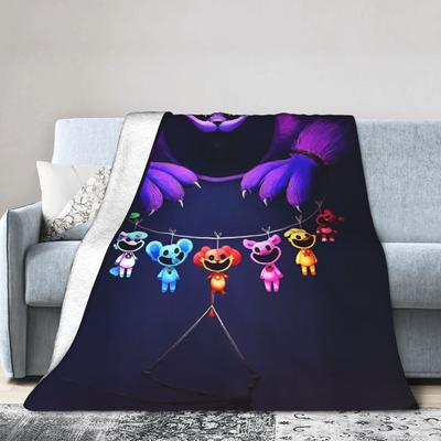 Cartoon S-lächelnde Critters Anime-Decken Spielzeug Plüsch Neuheit Warme Überwurfdecke für Zuhause Herbst/Winter