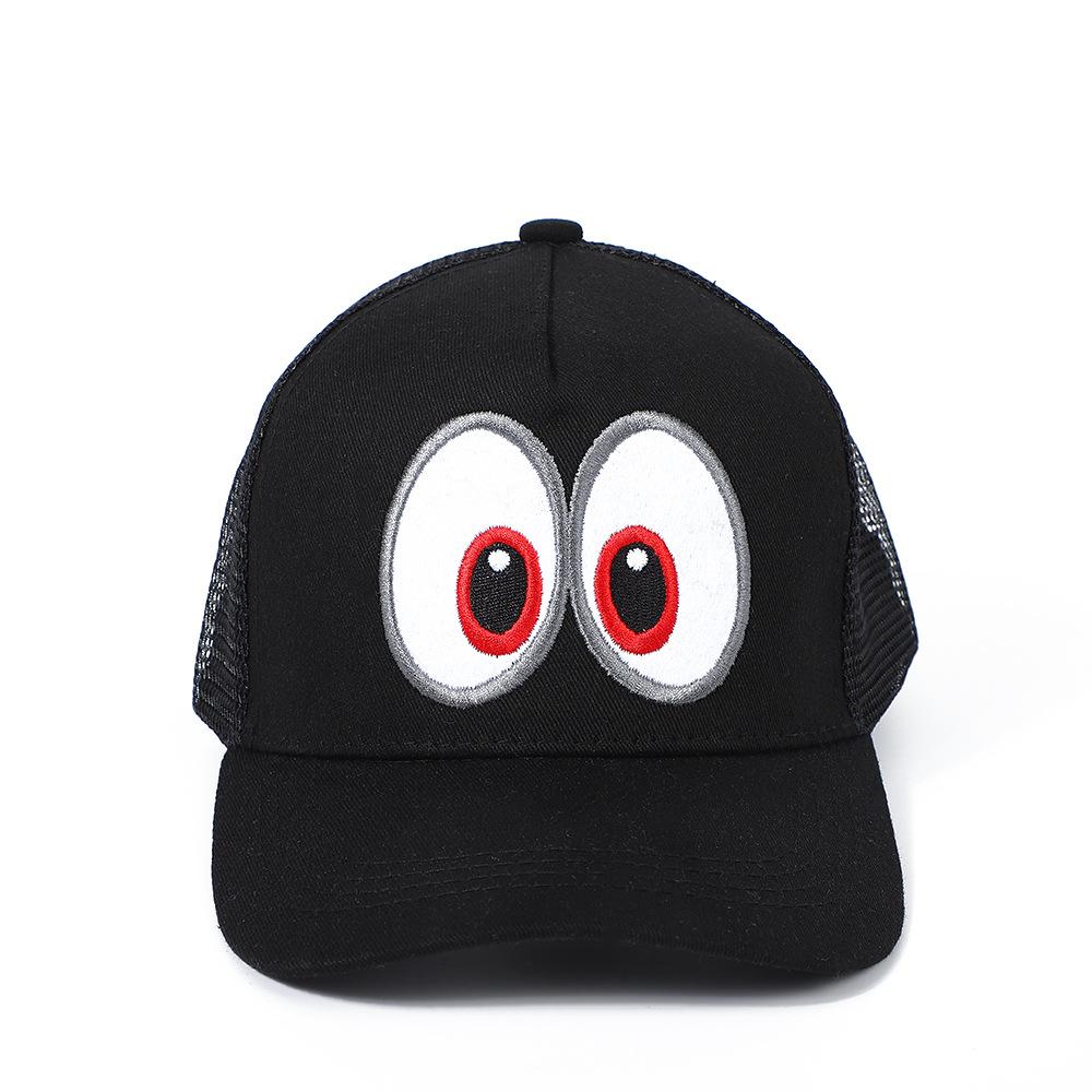 Mario Eye Embroidery Baseball Cap Outdoor Mesh Cap Summer Shade Breathable Mesh Hat