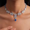 Diamond Flower Round Necklace Court Light Luxury Clavicle Chain Fashion Items