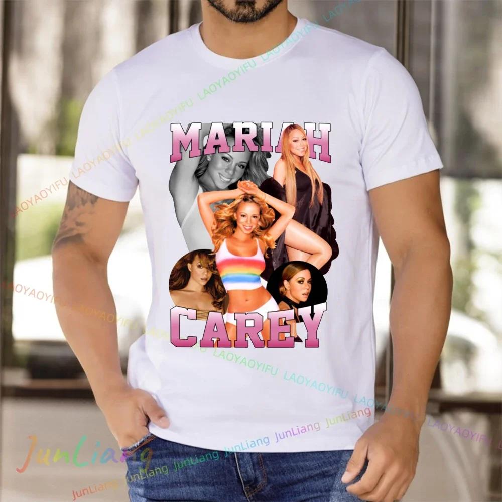 Maglietta Hip Hop Musicale Mariah Carey unisex Mistero casual girocollo manica corta Harajuku Y2K abbigliamento classico