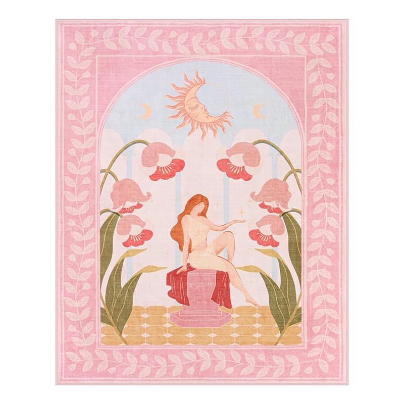 Bohemian Style Rug Large Size Home Decoration Mats Living Room Short Pile Washable Carpet Girl Bedroom Non-slip Soft Floor Mat