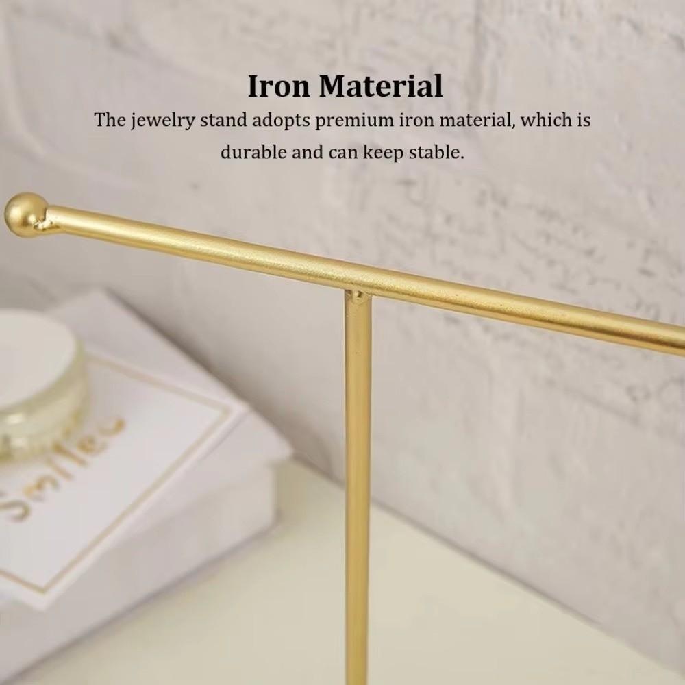 Horizontal Jewelry Display Stand Metal Frame Necklace Holder Portable Jewelry Rack