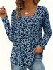 2024 European & American Leopard Print Casual Long Sleeve for Autumn/Winter