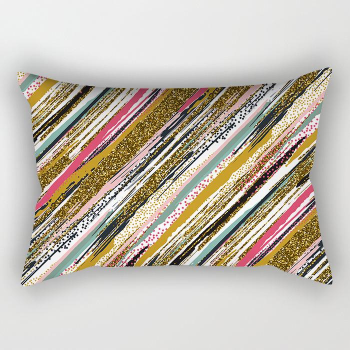 Nordisch Abstrakt Bunt Linien Geometrisch Langer Kissenbezug Zuhause Sofa Kissen Auto Büro Lendenkissen