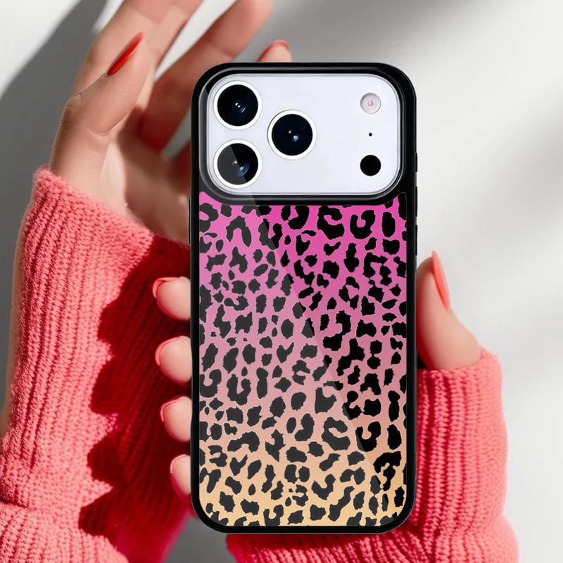 Leopard Print Phone Case for iPhone 17 16 15 14 13 Pro Max Back Cover for 12 11 Pro Coque