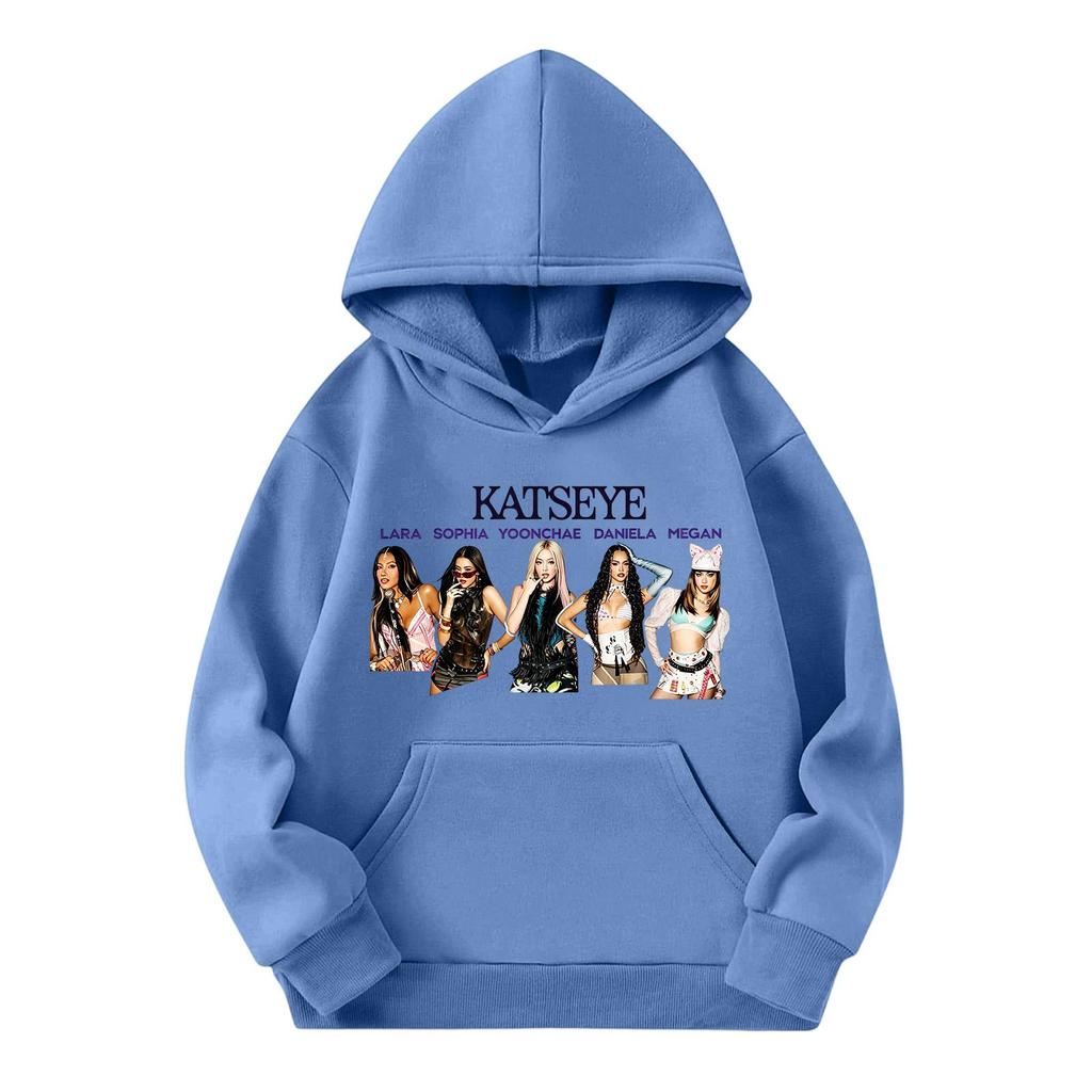 Girls' Long Sleeve Hoodie with Graphic Print and Pockets Casual Pullover Sweatshirt