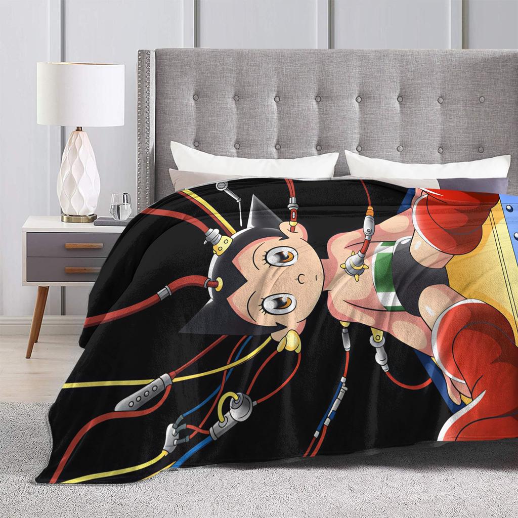 Astro Boy Anime Plush Blankets Girls Boys Flannel Bedding Throws For Home Decor Soft Design Quality Bedspread Gift