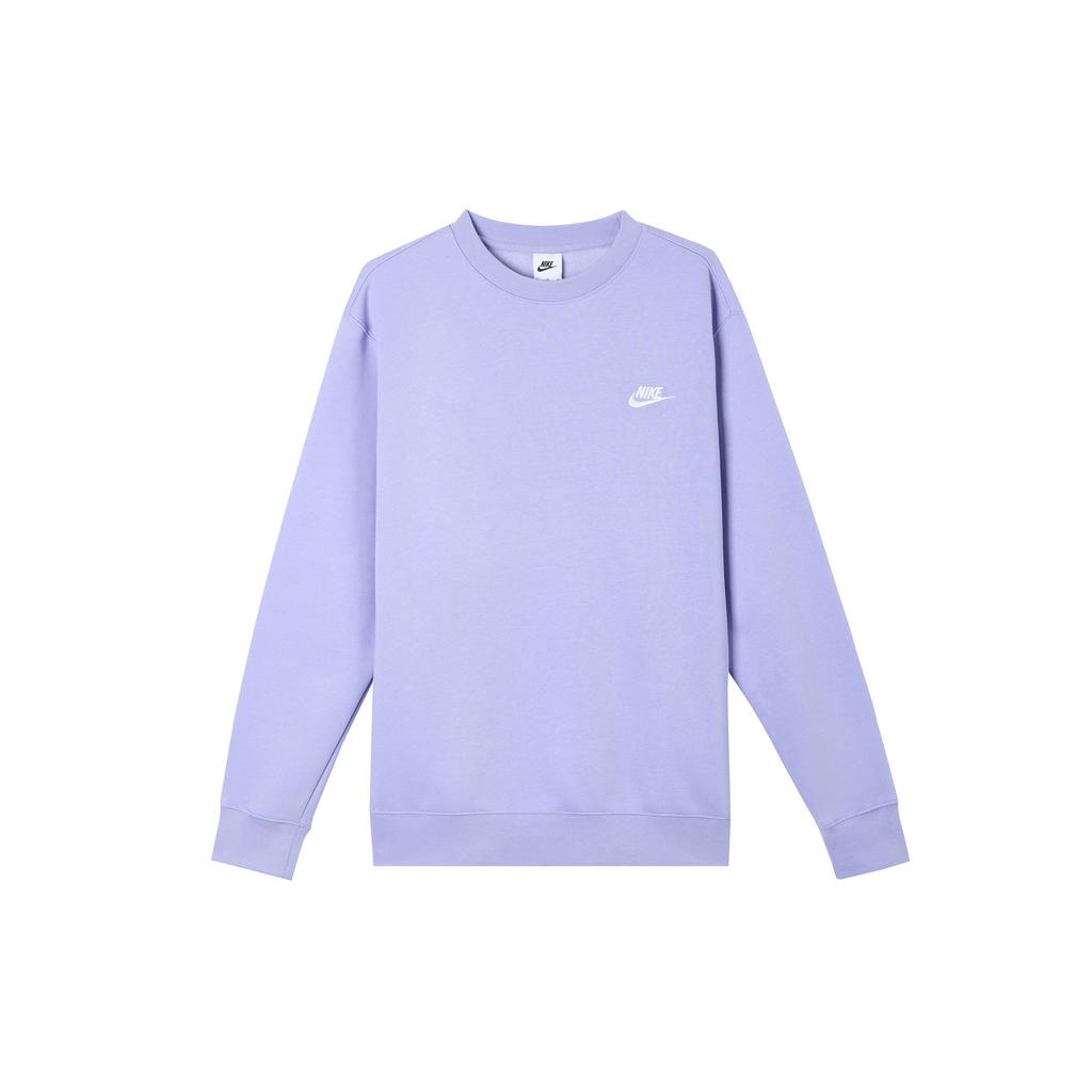 Nike Sportovní mikina Club Crew s potiskem loga Pánská mikina Světle fialová BV2663-569