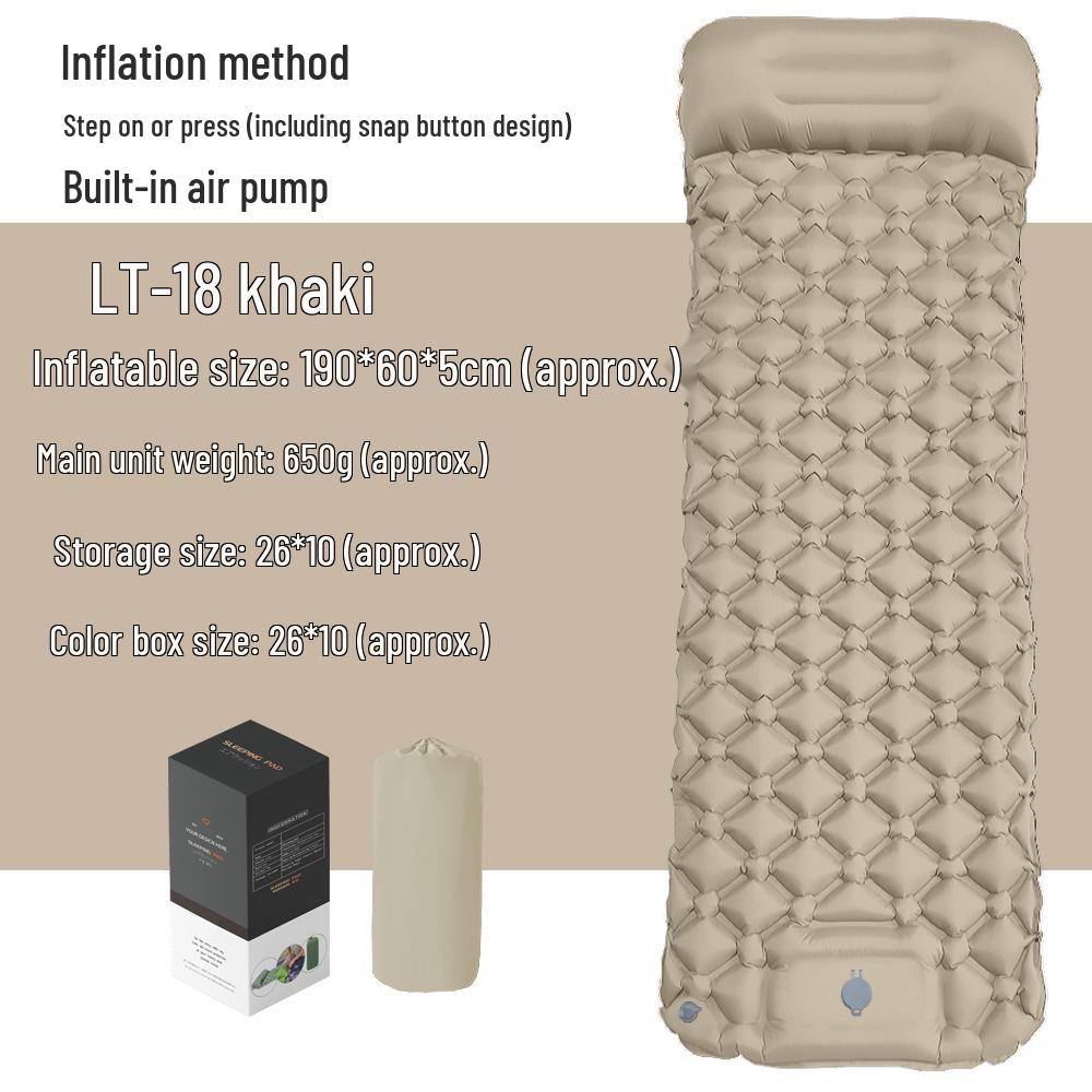 Diamond TPU Inflatable Camping Mat - Foot-Operated, Thickened and Moisture-Proof