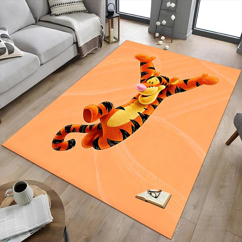Tigger'S Playful Leap Carpet For Playroom Bedroom Living Room Sofa Home Decorkids Game Area Rug Nonslip Floor Mat