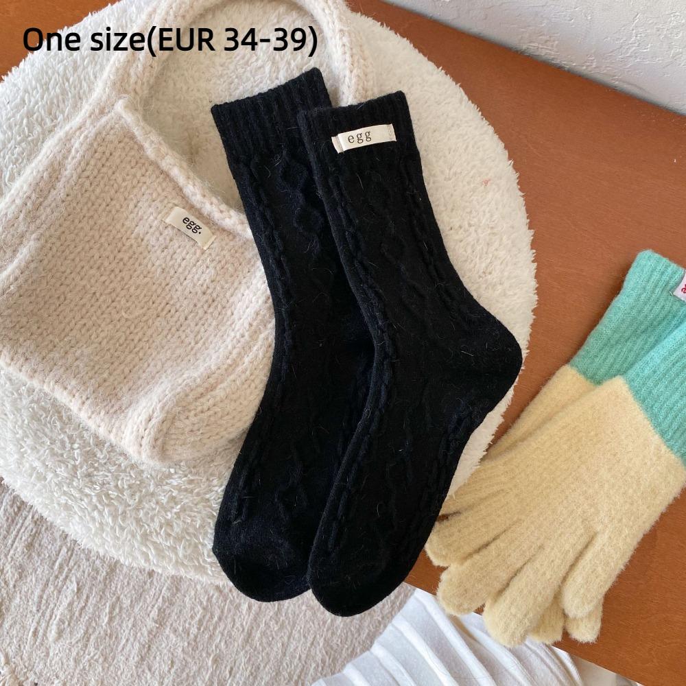 Cloth Lable Winter Socks Thick Twist Striped Socks Warm Women's Socks