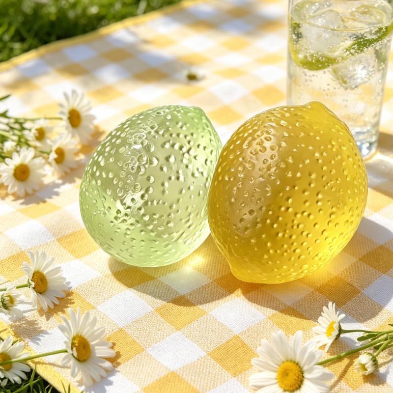 Elastic Transparent Lemon-Shaped Squeeze Toys Slow Rebound Fruit Squishy Ball Stress Relief Fidget Toy For Anxiety Gift