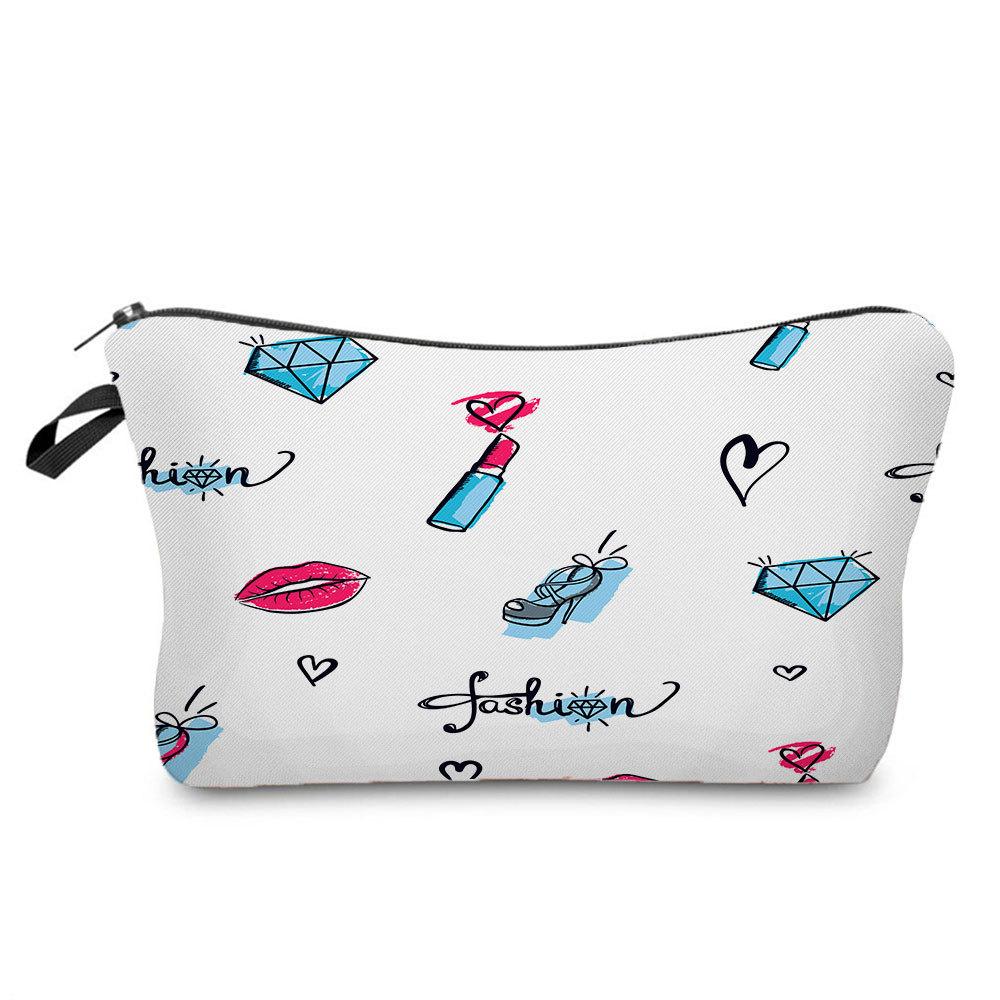 Women Flower Print Cosmetic Bag Toiletries Organize Travel Storage Case 6668