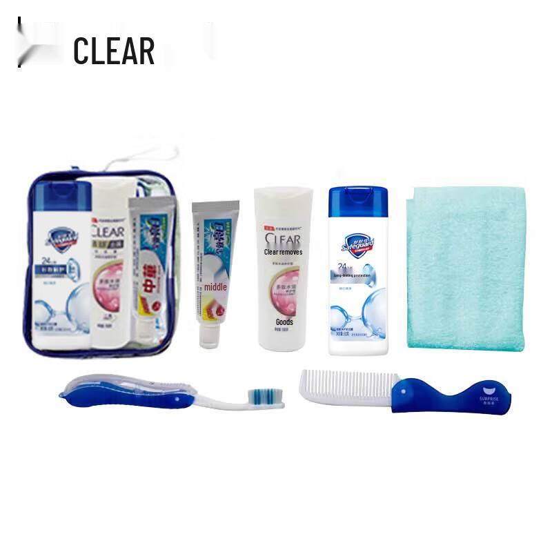 Clear Portable Travel Toiletries Set