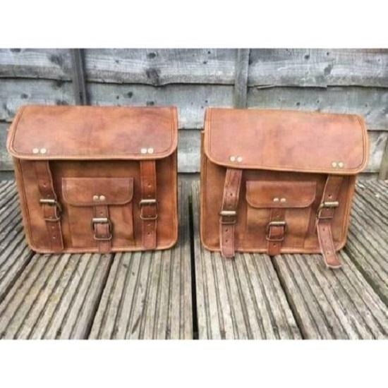 

Мотоциклетные боковые сумки-кофры, коричневая кожа, боковая сумка-кофр, 2 сумки 11 x 9 x 3 in