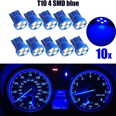 10Pcs/Set Car Light T10 4SMD 1210 LED Wedge Dashboard Gauge Cluster Light Bulb Blue LED Light Car Reading Light