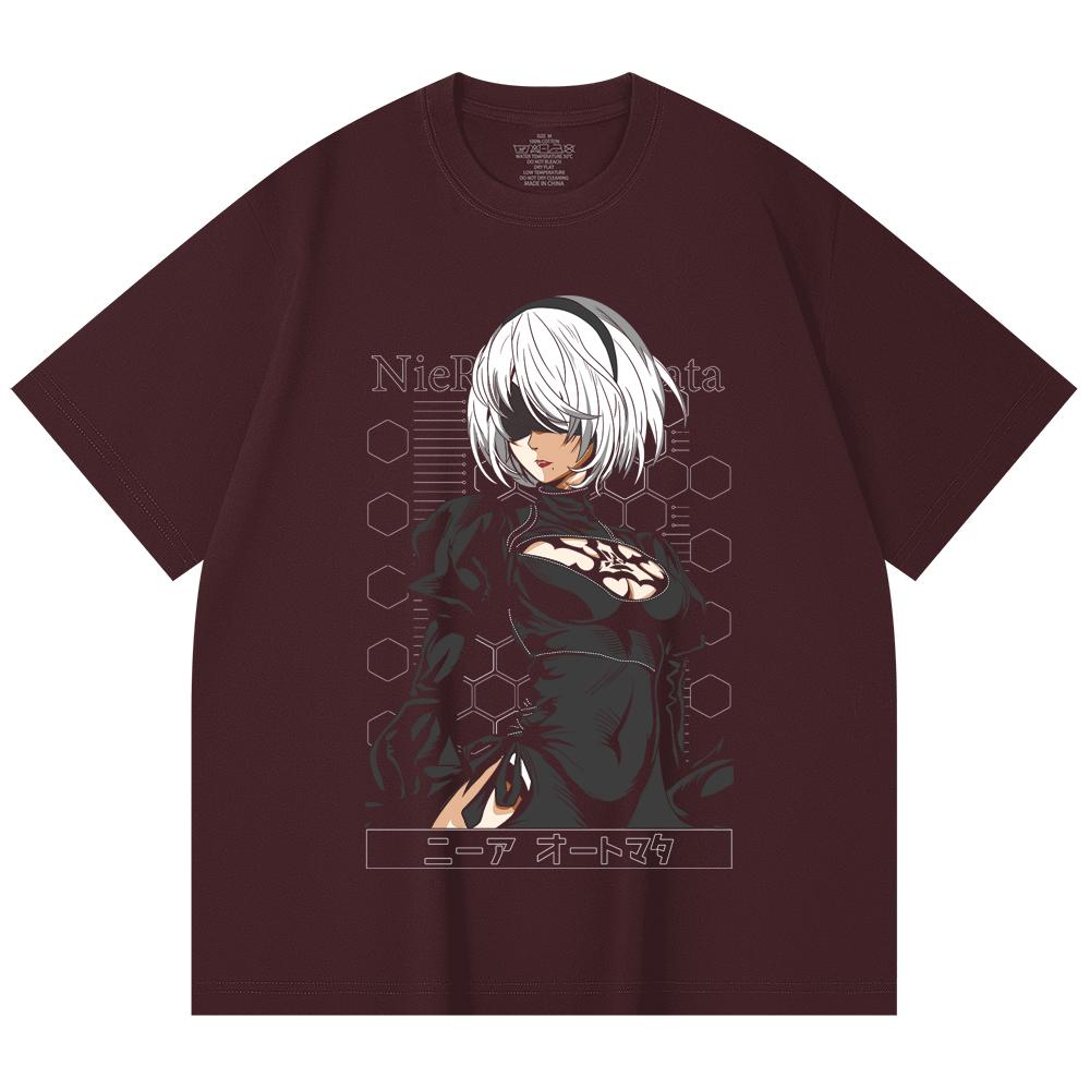 230 Gsm 100% Cotton NieR Automata V2 Print Unisex Heavy Cotton T Shirt