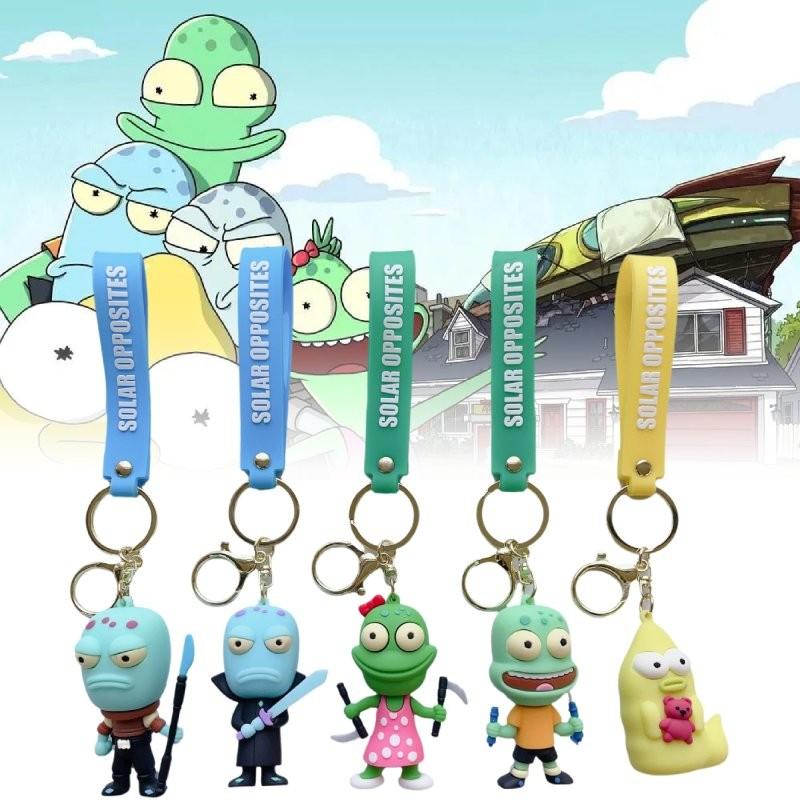 Creative Cartoon Alien Keychain Pvc Keyring For Fun Gift Ideas Unique Modern Art Style