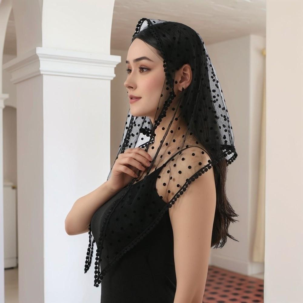 White Dot Foulard Bandana Embroidery Hair Scarf Headband New Scarf Shawl Women