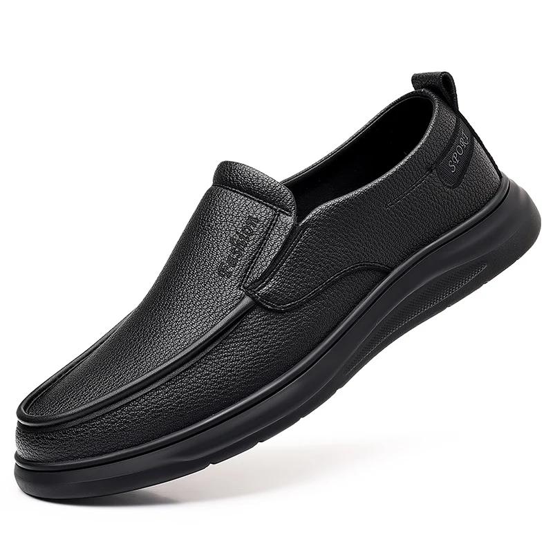 High Quality Business Leather Shoes Summer Casual Male Brown Loafers Moccasin Elegant Dress Luxury Driving Shoe Slip On Flats