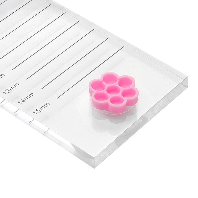 Plum Blossom Eyelash Glue Cup - Time-Delay Adhesive Tool, 100 Pieces, Portable and Convenient.