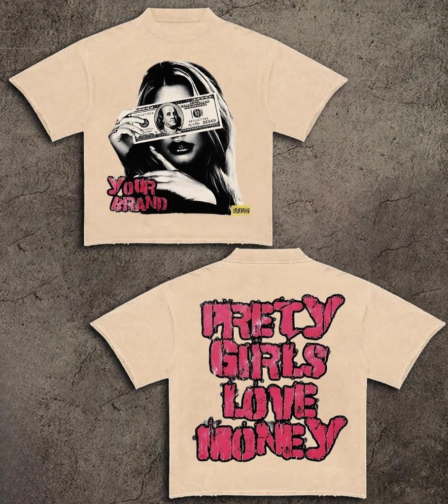 Double-Sided Printing Y2k Style Big Head Print Men Women Summer Round Neck Short Sleeved Casual Cotton T-shirt Vintage Tee Tops