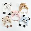 Kids' Warm Plush Hat with 3D Ears - Thick, Windproof, Ear-Protective Pullover for Autumn and Winter