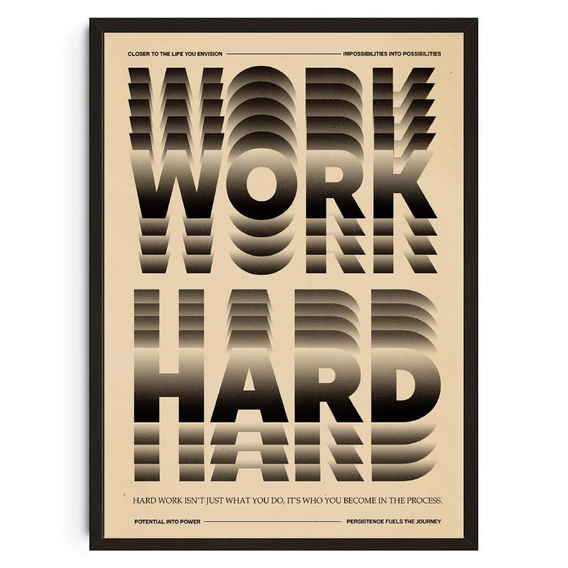 Abstract Typography Art Poster Less Is More Canvas Painting Motivational Quote Art Home Decor Print for Home Living Room Decor
