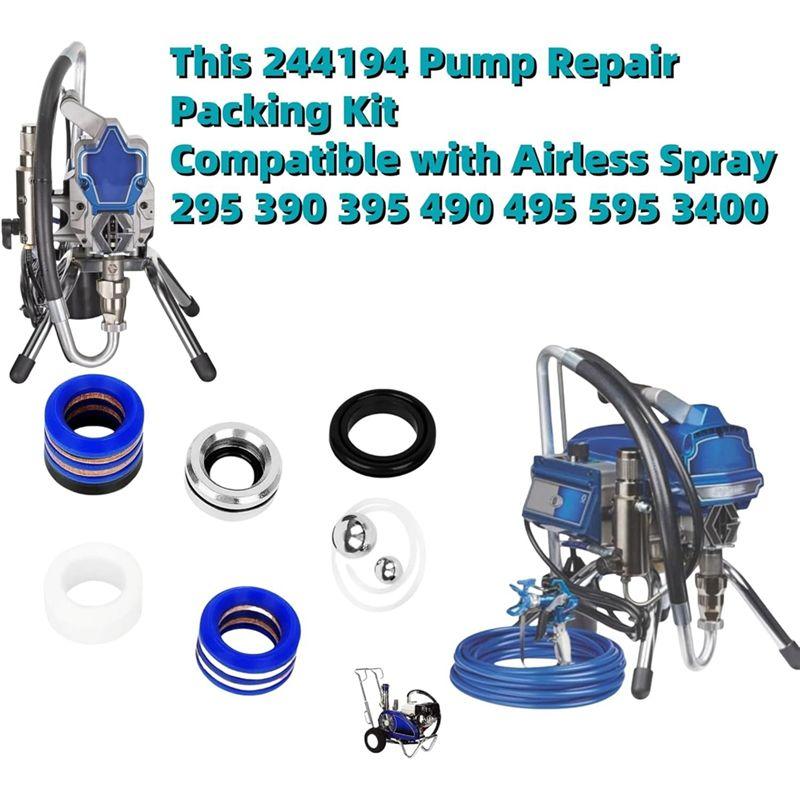 A84E-(1+4Pk)244194 Pump Repair Packing Kit&246385 7/8 Inch UNF Inlet Strainer Screen Replacement Kit For 390 395 490 495 595