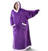 Pijama de Manta de Franela Super Largo con Mangas Sudaderas de Invierno Sudadera para Mujer Hombre Jersey Polar Gigante Oversize Bata de Dormir Cálida