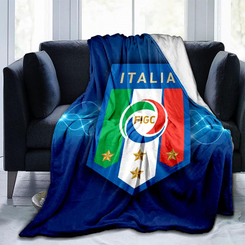 Italy Football Crest Blanket Suitable for Sofas, Beds, Offices, And Camping - Perfect Gift for Halloween Christmas