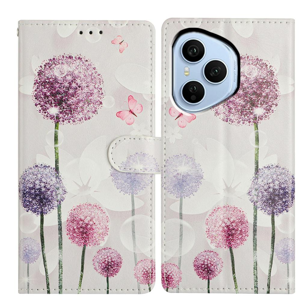 Für Honor 400 Pro 5G (Global) Handyhülle mit Musterdruck, Brieftasche, Ständer, Flip-Leder-Handyhülle mit Riemen