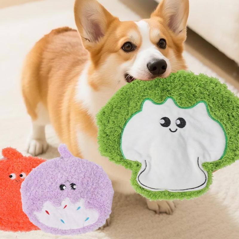 Durable Chew Resistant Cat Dog Toy With Sound Card Fruit Vegetable Design Interactive Pet Toy For Aggressive Chewers Holiday
