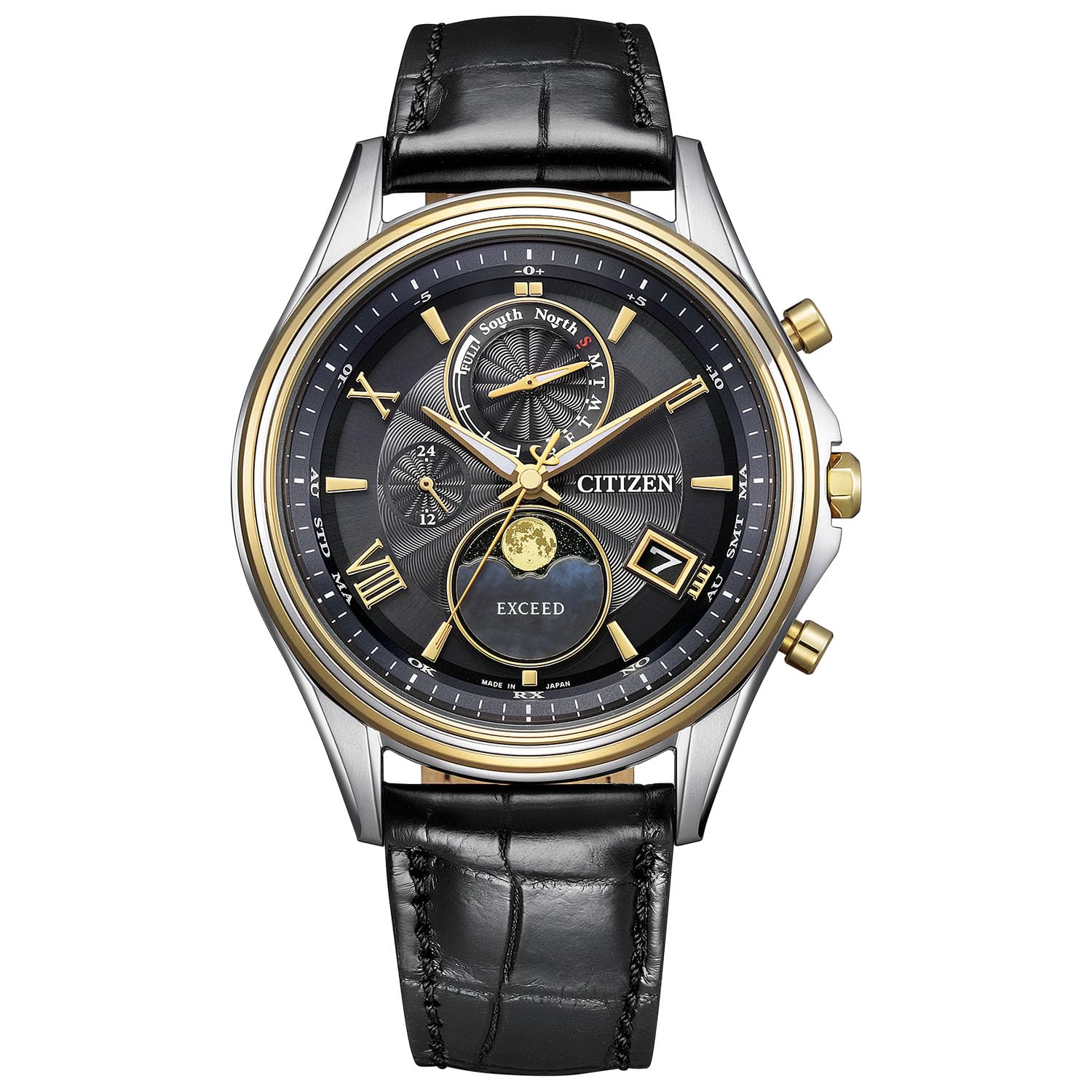 EXCEED Business Black Luna Crocodile Leather