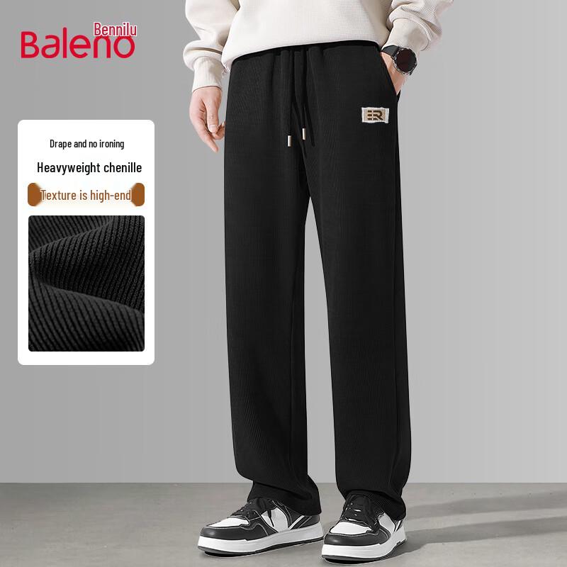 

Baleno Men s Loose Fit Heavy Chenille Anti-Wrinkle Straight Leg Casual Trousers 3XL