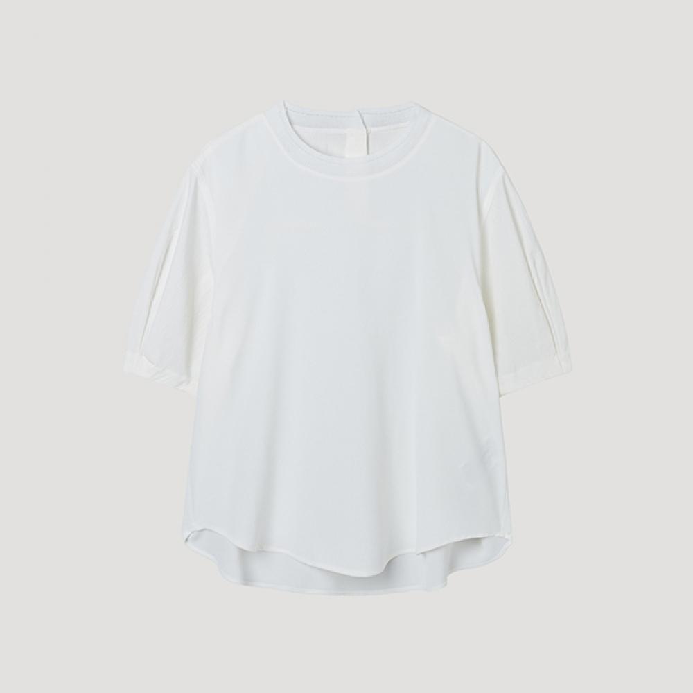 

She Smiss Round Neck Unbalanced Hem Blouse Swwblp21050 Ow off-white/55
