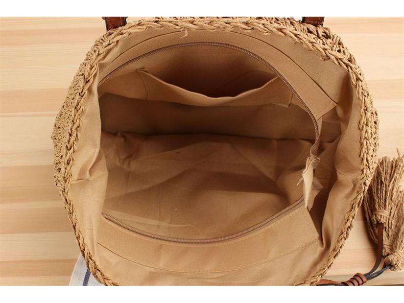 Phoenix Eye Single Shoulder Woven Crochet Tassel Beach Bag for Women