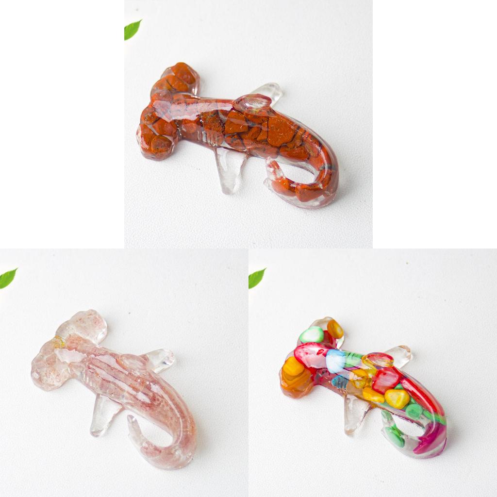 Hammerhead Shark Resin Art Sculpture With Natural Crystal Stones For Office Decor And Gift Giving