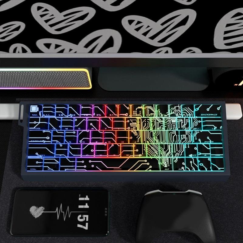 Keycaps traslucidi con stampa laterale 64/74 tasti Love Circuit Profilo Originale Sublimazione Keycap retroilluminato per tastiere meccaniche