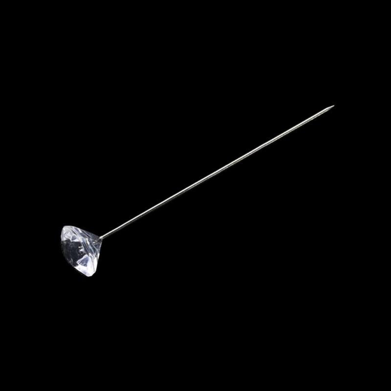50/100/150/200Pcs Crystal Diamond Head Pins 1.5inch Diamond Head Straight Pins, Steel Bouquets Pins Corsages Flower Pins