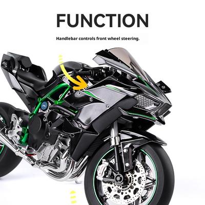 1:6kawasaki H2r Alloy Motorcycle Model Ignition Start Function With Simulated Spray Effect Premium Diecast Locomotive Decoration