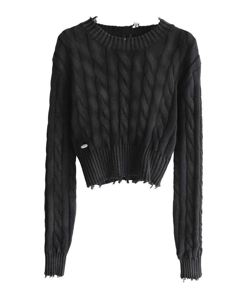 VIVACIOUS Erica Round Damage Knit - 3Col