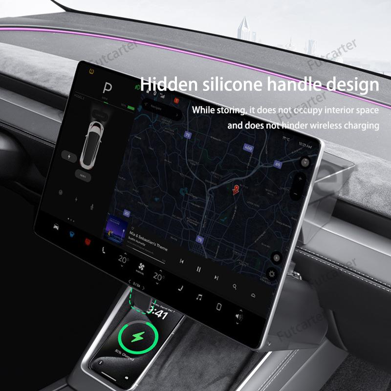 For Tesla Model3 Y Juniper 2025 central control screen Hidden Magnetic opening closing storage box tissue box storage accessorie