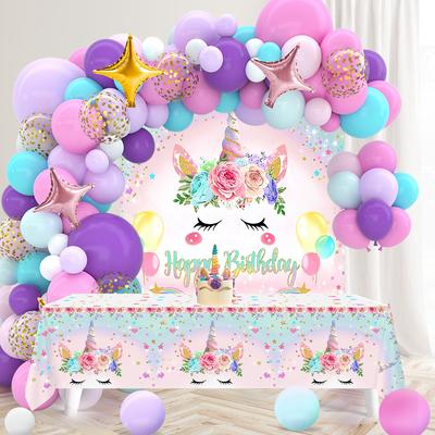 Kit d'arche de guirlande de ballons licorne Ballon Licorne Décoration de fête d'anniversaire pour enfants Révélation du sexe Baptême Baby Shower Fille Décor