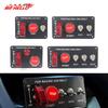 True Carbon Fiber 12V Racing Car Ignition Switch Panel Engine Start Stop Ignition Push Buttons LED Toggle Switch Panel
