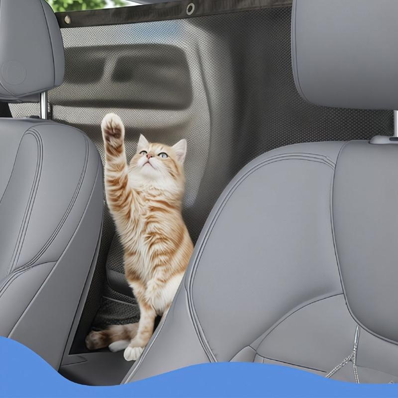 Quick Install Car Seat Barrier Netting Prevents Pet Intrusions Front Seat Protection Adjustable Straps Secure Fixing