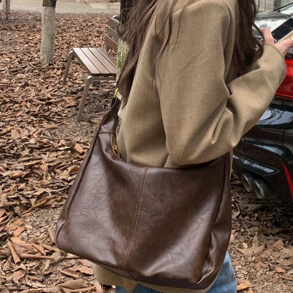 Geantă de umăr tote pentru femei, nouă, retro, casual, cu textură high-end, generoasă, de zi cu zi, versatilă, de mare capacitate