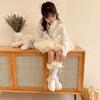 Breathable Cotton Hosiery Socks for Girls Toddler Stretchy Knee High Socks Puff Edge Lace Bows Socks for Autumn Spring