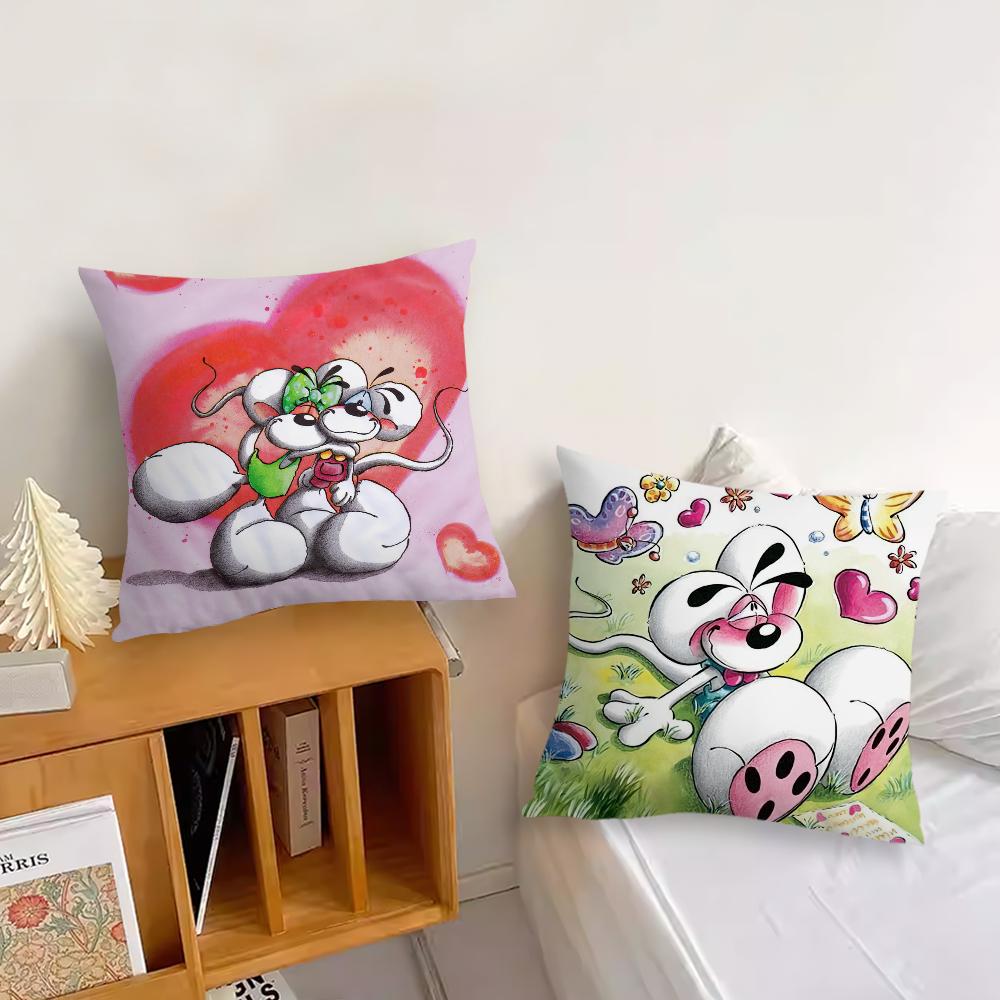 Kissenbezug mit Cartoon-Ratte, D-Diddl-Bezug, Dekoration für Zimmer, Zuhause, Sofa, Wohnzimmer, Büro, Auto, nordische Schlichtheit